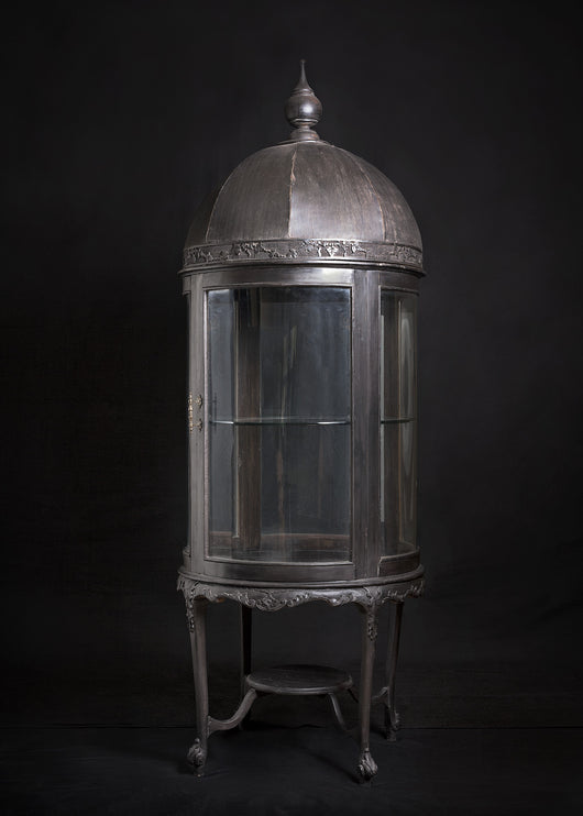 Antique Domed Glass Display Cabinet with Finial