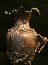 Antique Bronze Mermaid Vase