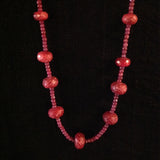 Large Ruby Faceted Rondelles and Spacers