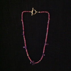 Ruby and Amethyst Teardrops Gold Closure