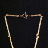 Citrine Nuggets Grey Diamond Necklace