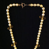 Yellow Pearls with Citrine Clusters and Gold Beads