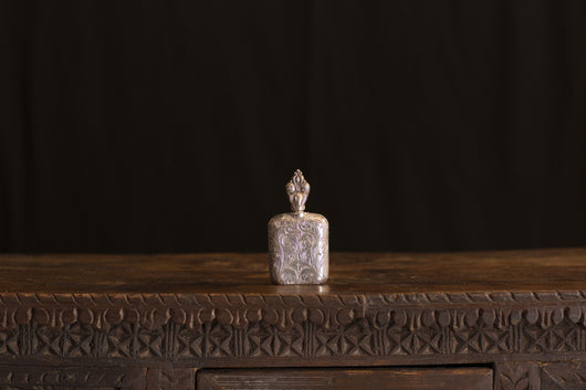 Sterling and Glass Embossed Perfume Flask