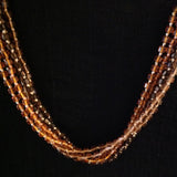 Glass Faceted Beads Amber Orange Brown