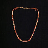 Carnelian and Roman Glass 24k Beads