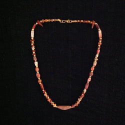 Carnelian and Roman Glass 24k Beads
