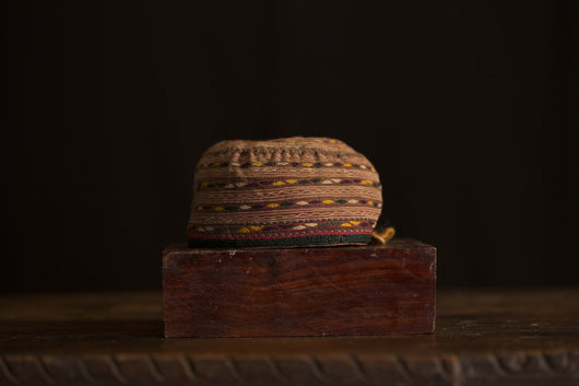 Eastern Indian Baby Cap Hand Woven Red and Yellow