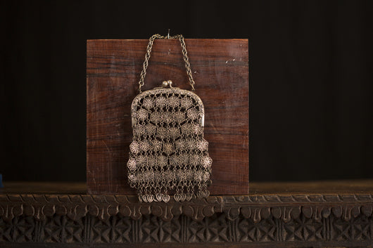 Art Nouveau Sterling Mesh Purse Ornate