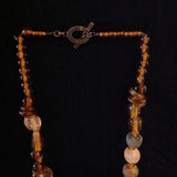 African Glass Trade Beads Amber Almost Rounds Necklace