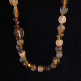 African Glass Trade Beads Amber Almost Rounds Necklace