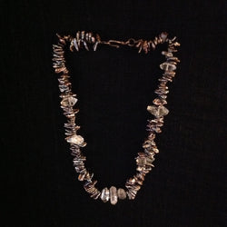 Iridized Black Pearl Flakes and Rock Crystals