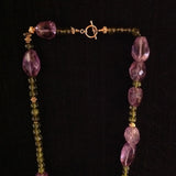Amethyst Oval and Peridot Necklace