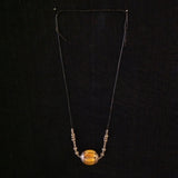 Sterling and Amber Trade Bead Necklace