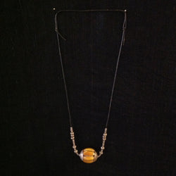 Sterling and Amber Trade Bead Necklace