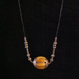 Sterling and Amber Trade Bead Necklace