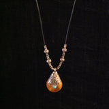 Sterling and Amber Trade Bead Necklace