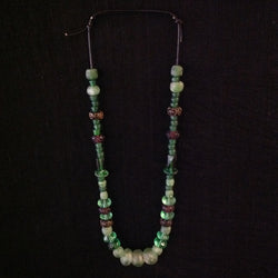 African Trade Beads Green Blue Amber Color Glass