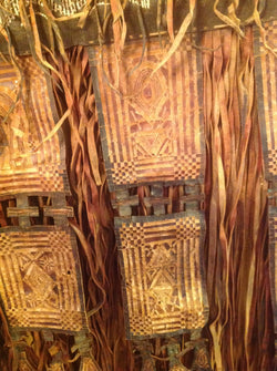 African Tuareg Straw Leather Wall Hanging