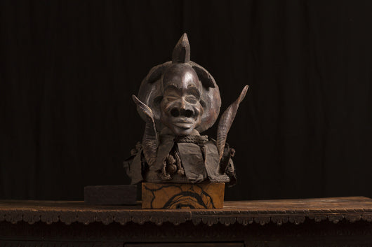 African Shaman Head with Horns