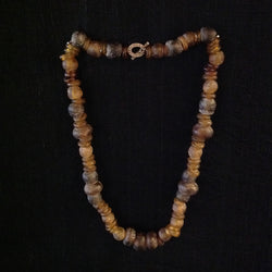 African Trade Bead Necklace Amber Color
