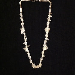 Sterling Crystal Flowers Chips Necklace