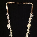 Sterling Crystal Flowers Chips Necklace