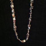 Metallic Gray Square Pearl Necklace