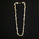 Gold and White Cultured Pearl Necklace