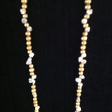 Gold and White Cultured Pearl Necklace