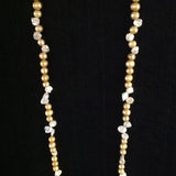Gold and White Cultured Pearl Necklace