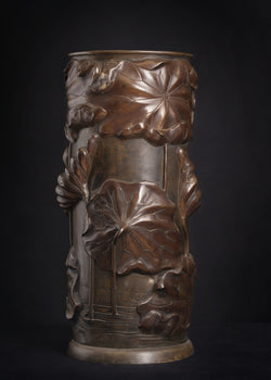 Bronze Oriental Lily Umbrella Stand
