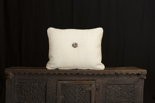 Antique Linen Hand Stamped Pillow