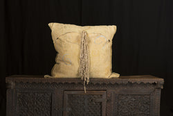 Antique Linen Hand Stamped Pillow