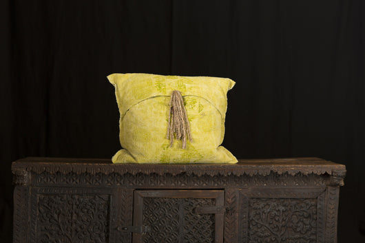 Antique Linen Hand Stamped Pillow