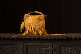Golden Yellow Leather Bag with Rhinestone