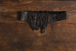 Black Leather Wrap Belt