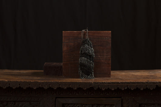 Vintage Black Glass Beaded Flapper Purse