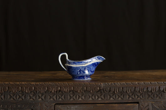 Staffordshire Blue Gravy with Molded Trim