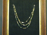 Ancient Roman Blue Green Glass Beads and Crystal Necklace