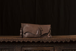 Medium Dark Brown Buffalo Leather Clutch