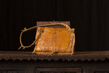 Camel Studded Alligator Bag