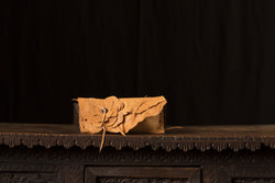 Tan Deerskin Leather Clutch and Rosette