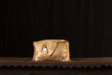 Small Gold Metallic Leather Clutch