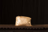 Small Gold Metallic Leather Clutch