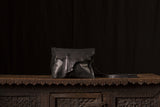 Black Leather Bag with Brass colored Studs