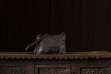 Black Leather Bag with Brass colored Studs